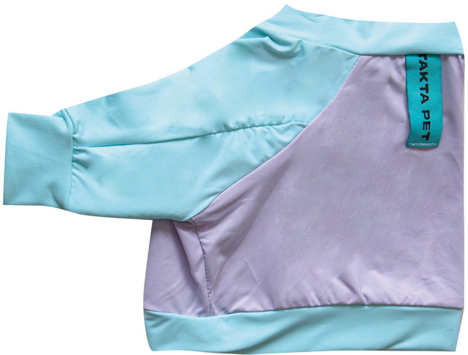 강아지옷 안티버그 배색 크롭 쿨 여름 티셔츠 중형견 대형견(팔꿈치 보호대), 퍼플, 1개