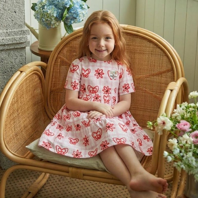 베네통 키즈 베네통키즈 체크나비원피스 QAOP11411 PK