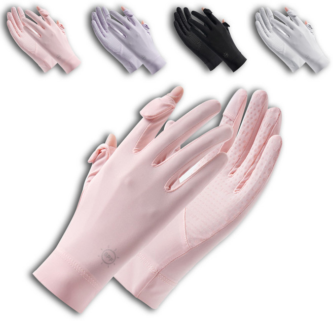 올라이이프지 여성 자외선 차단 논슬립 운전 장갑 쿨 냉감 등산 스포츠, 핑크, 1개