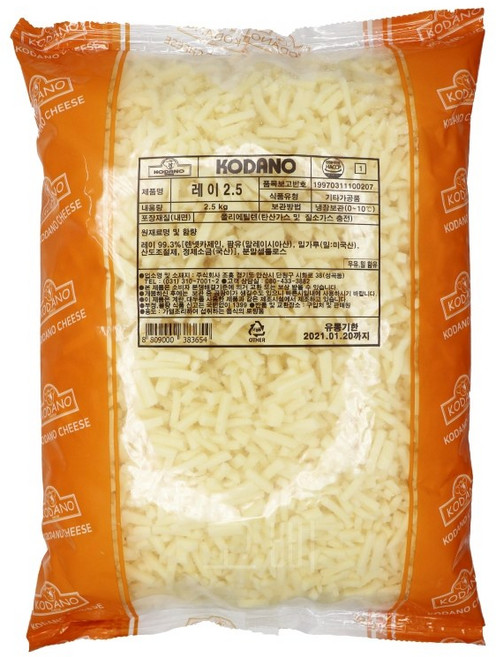 코스트코 피자치즈 대용량 모짜렐라치즈 2.5kg 업소용 가정용 피자 돈까스 떡볶이, 1개