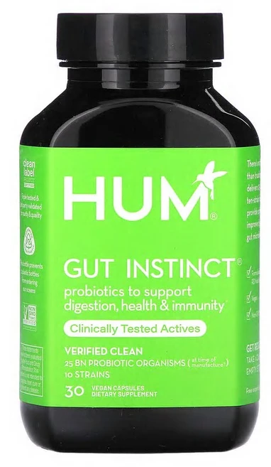 HUM Nutrition (험 뉴트리션) Gut Instinct 베지 캡슐 30정, 1개 - 쿠팡