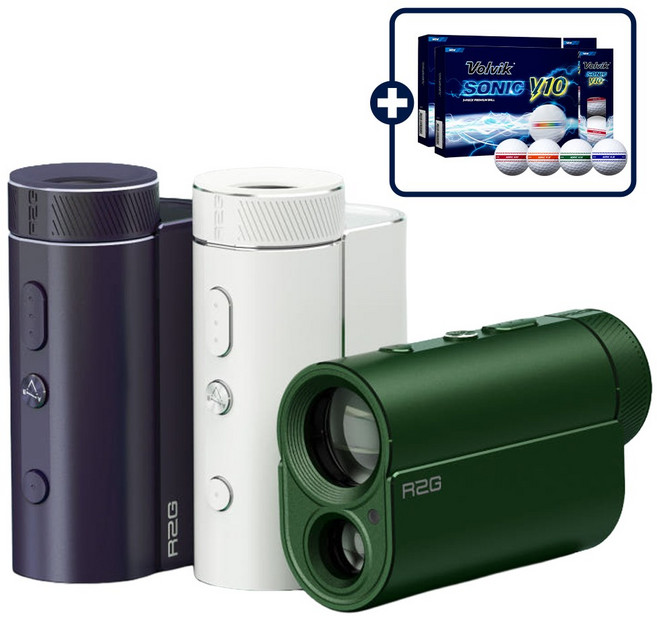 (사은품증정) R2G 알투지 골프 거리측정기 메이트 프로 레이저 OLED 삼각측정, 소닉 V10 2더즌, 그린