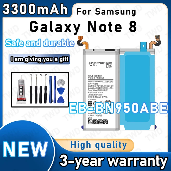 EB-BN950ABE 삼성 호환 호환 노트 8/SM-N950F/SM-N950U/SM-N9500 배터리용 대용량 새로운 고품질+ 도구, 01 Galaxy Note 8, 01 빠른  Mainland