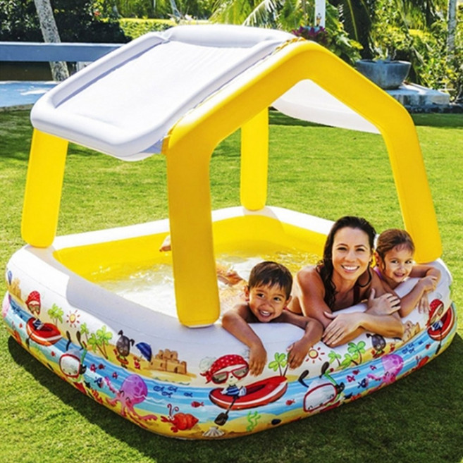 지붕 그늘 아기 풀 물놀이장 튜브형 수영장 공풀장, 1개