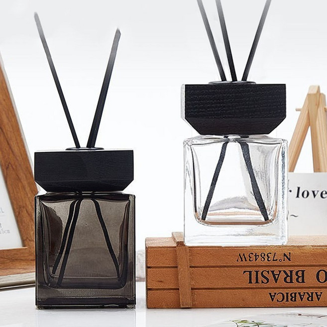 릴스베이 인테리어용 대용량 사각 디퓨저 공병 유리 용기, 1개, 500ml, 그레이