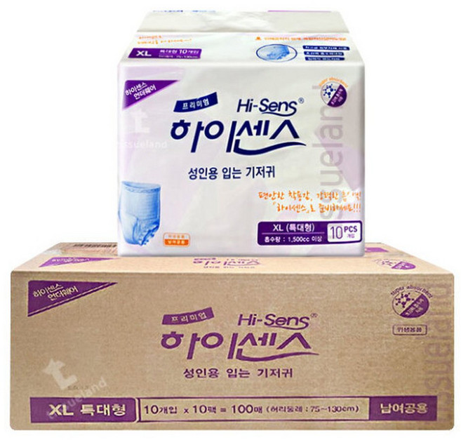 하이센스 입는 언더웨어 팬티 기저귀 특대형(XL) 10매 x10개, 10개, 100개입
