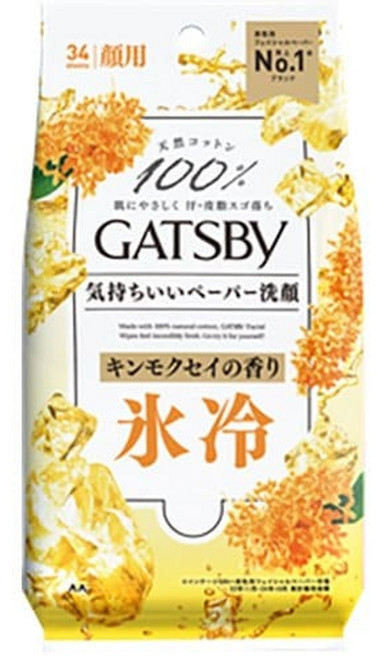 갸스비 GATSBY 페이셜 페이퍼 아이스 타입 금목서향 대용량 34매입 얼굴용