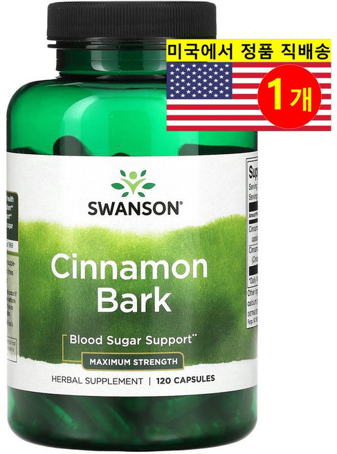 Swanson 맥시멈 스트렝스 시나몬 껍질 추출 1250mg Cinnamon, 120정, 1개
