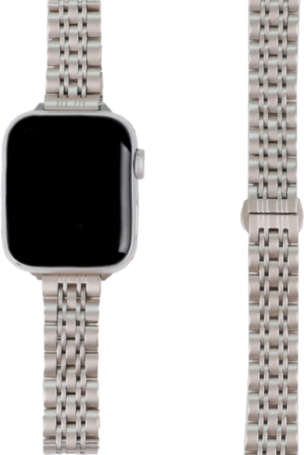 모할랩 애플워치 호환 슬림 투라인 메탈 스트랩 + 보호필름 1p, 38mm, 04 스타라이트