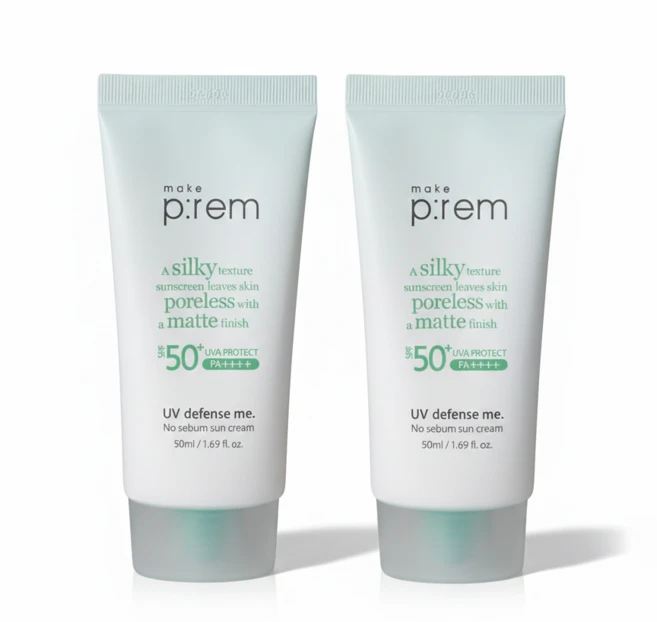 메이크프렘 유브이 디펜스 미 노 세범 선크림 SPF50+ PA++++, 50ml, 2개 - 쿠팡
