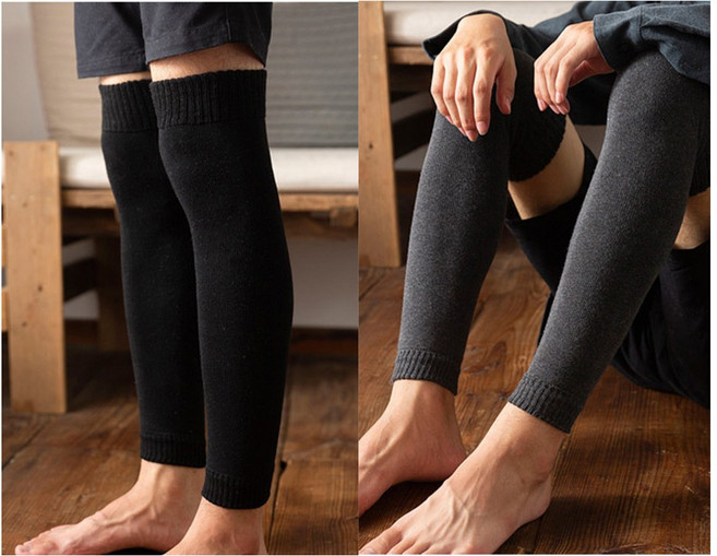 젬버트 남녀공용 겨울 따뜻한 기모 무릎 레그워머 발토시 2p