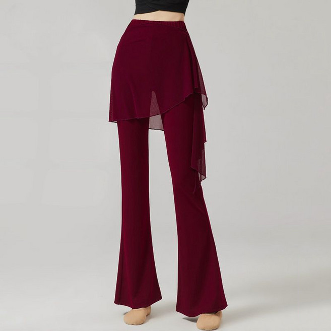 페이준 여성 레이어드룩 트레이닝 치마바지 트레이닝 바지 댄스 바지 모던댄스 나팔바지 YJ641