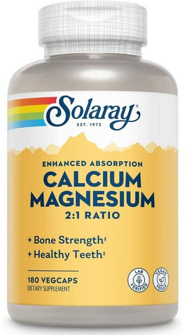 솔라레이 칼슘 마그네슘 2:1 캡슐 Solaray Calcium Magnesium, 1개, 180정