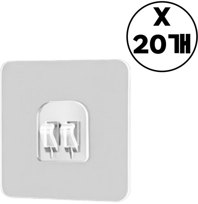 제이케이로 무타공 매직 후크 걸이 스티커 욕실, S사이즈, 20개입