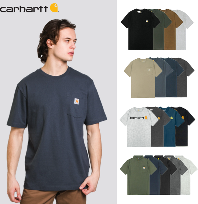 칼하트 남여공용 로고 포켓 카라 반팔티 모음 K87 K195 K570