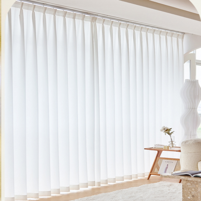 에스앤비코리아 비침없고 이음선없는 도톰 차르르 호텔식 나비주름 쉬폰 커튼