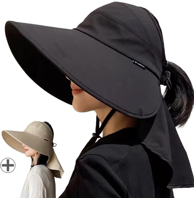여성 자외선차단 모자 햇빛차단 챙모자 썬캡 1+1