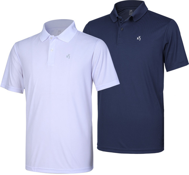 [김영주골프] (1+1) 남녀공용 카라 반팔 티셔츠_에어스윙