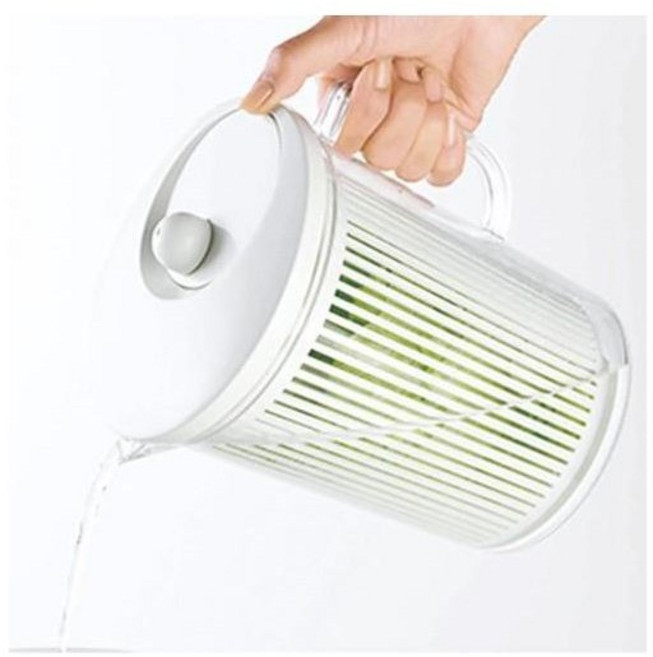 일본 손잡이형 야채탈수기 간편 샐러드 스피너 오이 짤순이, 1개