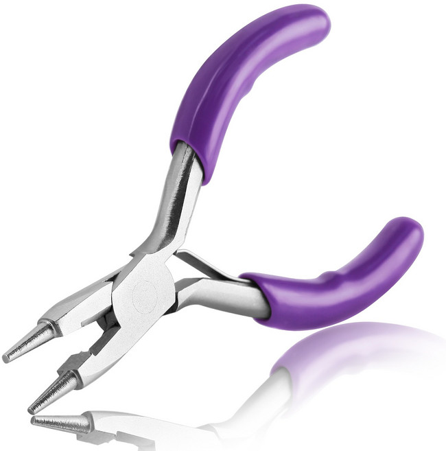 SPEEDWOX 3인치 미니 라운드노즈 플라이어 커터 내장 와이어 벤딩 플라이어 루퍼 플라이어 링 벤딩 공구, 1개