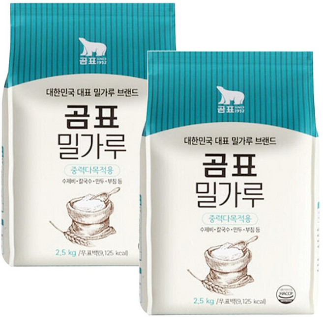 오늘출발 곰표 중력 밀가루 2.5kg 2개