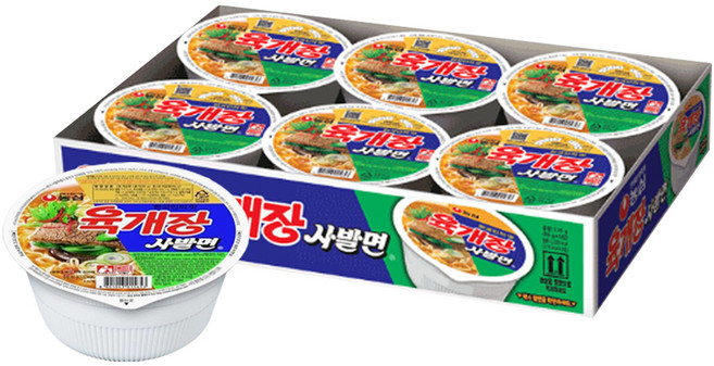 농심 육개장 사발면 86g, 6개