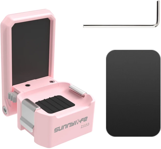 DJI 오즈모 포켓4 포켓3 호환 퀵릴리즈 타입 마그네틱 베이스 자석 부착 기본 스탠딩, 핑크, 1개