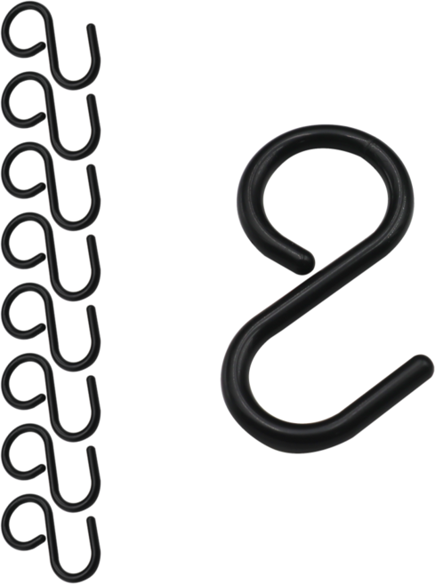 세트미 에스홀드 S고리 S자고리 플라스틱 후크 다용도 걸이 8개입, 1세트, 대형 블랙