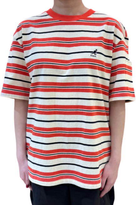 [국내정식매장] 캉골 반팔 티셔츠 Kangol 프렌들리 스트라이프 2769 오렌지