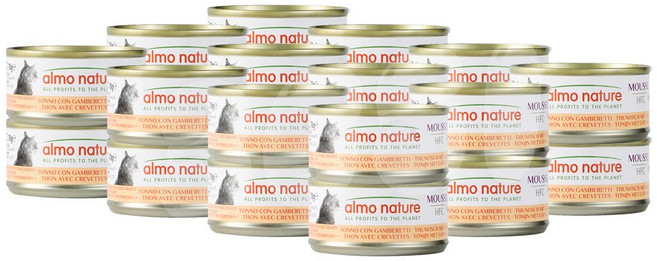 알모네이쳐 무스 고양이 주식캔 습식사료, 새우, 70g, 24개