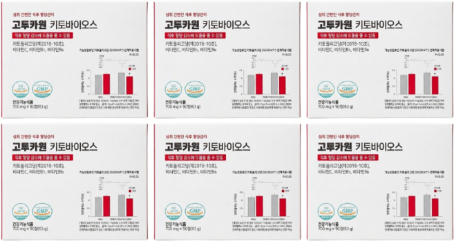 [본사] 식후혈당감소엔 고투카원 키토바이오스 키토올리고당 6개월, 6박스, 90정