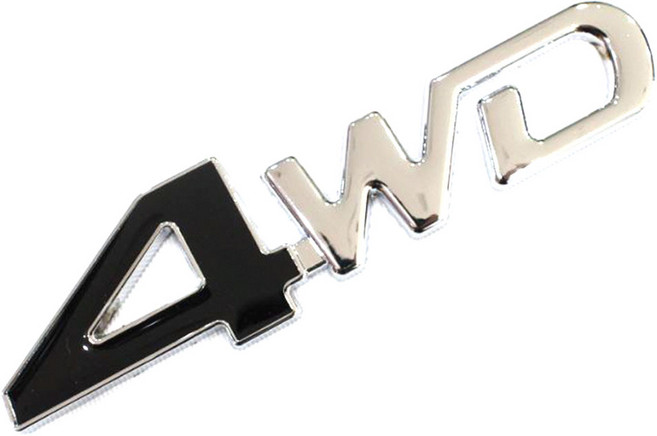 자동차 4WD 메탈 포인트 엠블럼 오프로드 크롬 몰딩, 블랙