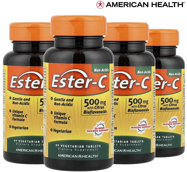 아메리칸헬스 에스터C 비타민C 시트러스 바이오플라보노이드 함유 90베지타블렛 4개, 90정 - 쿠팡