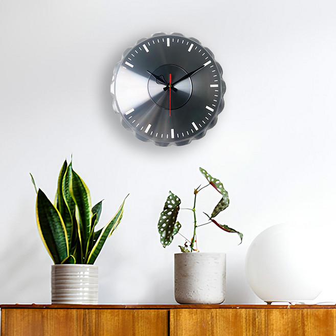 (유리X노출시계)디클로 디멘션 명품 디자인 무소음 벽시계 거실 인테리어, 그레이
