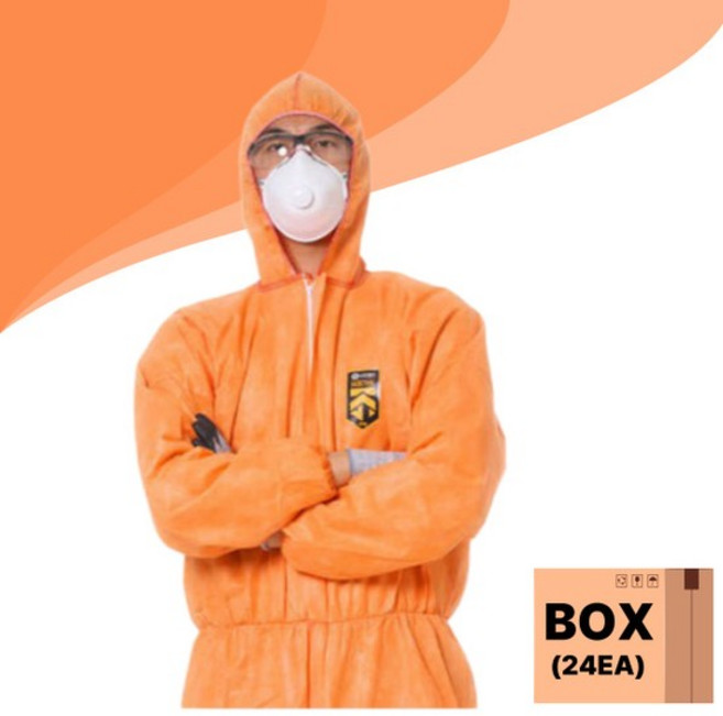 크린가드 보호복 A20 후드 주황 특대형 XL 4304472 24벌 1박스 일회용작업복 방진복 방역복 방호복 보호, 없음, 없음