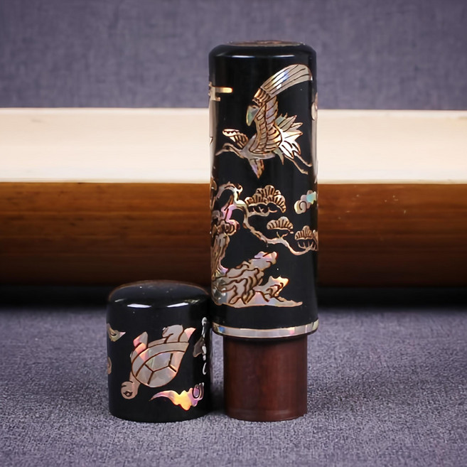 베스트스탬프 벽조목 문양 도장 십장생, 실버, 1개