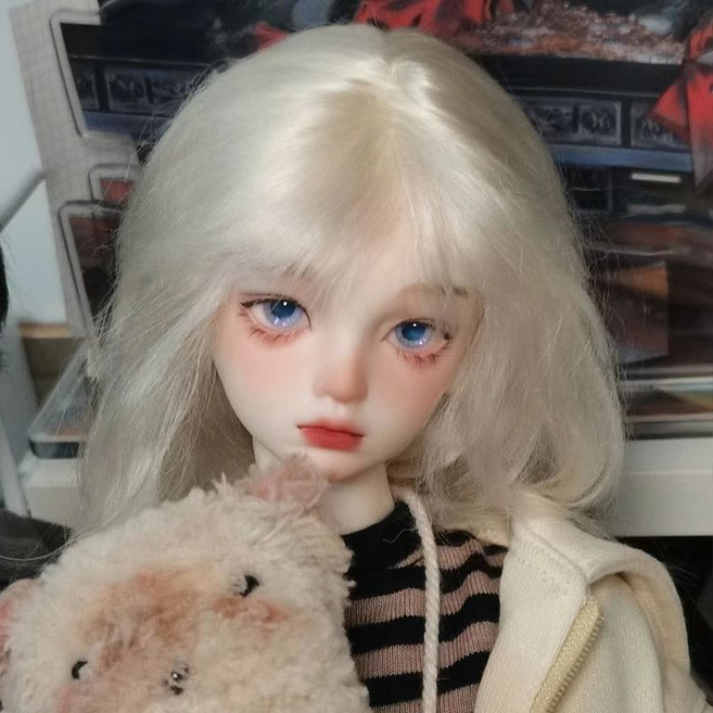 BJD娃娃 4分女體 關節樹脂人偶 - 溫柔氣質娃娃, 1個, 裸娃A麵妝,V白（主圖色）