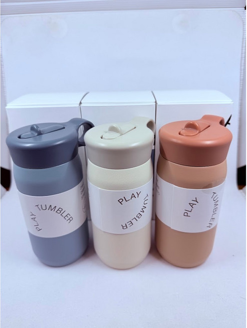 KINTO PLAY TUMBLER 300ml 兒童吸管保溫瓶, 白色, 1個