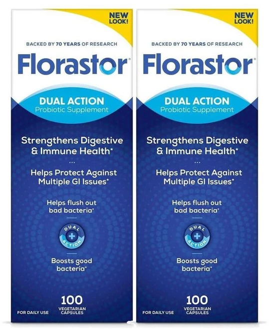 Florastor Dual Action Probiotics 플로라스토 듀얼액션 프로바이오틱 유산균 캡슐, 2개, 100정 - 쿠팡