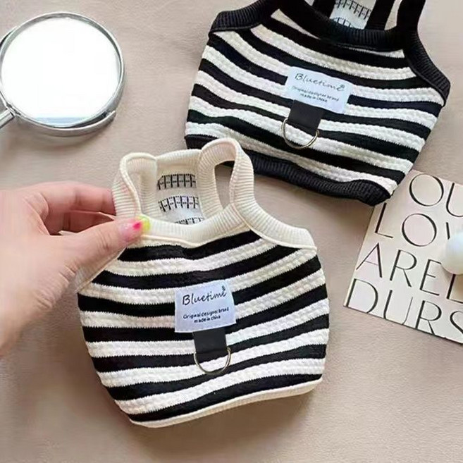 강아지 고양이 줄무늬 옷, 1개, 화이트