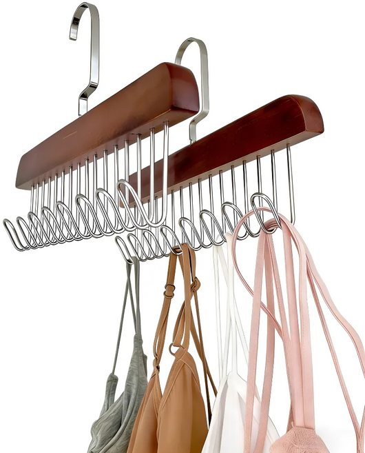 우드 논슬립 옷걸이 건조대 속옷, 복고색, 2개