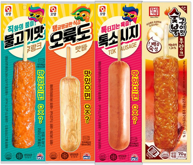 편의점 핫바 세트 불고기5+톡소시지5+오륙도맛바5+숯불구이맛5, 1.4kg, 1세트