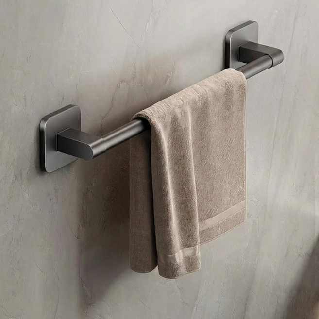 일상스토리 무타공 욕실 화장실 수건걸이 40cm, 그레이, 1개