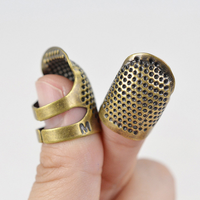 [우편등기] 황동 손가락 골무 바느질 수공예 가죽공예, 사이즈M, 1개