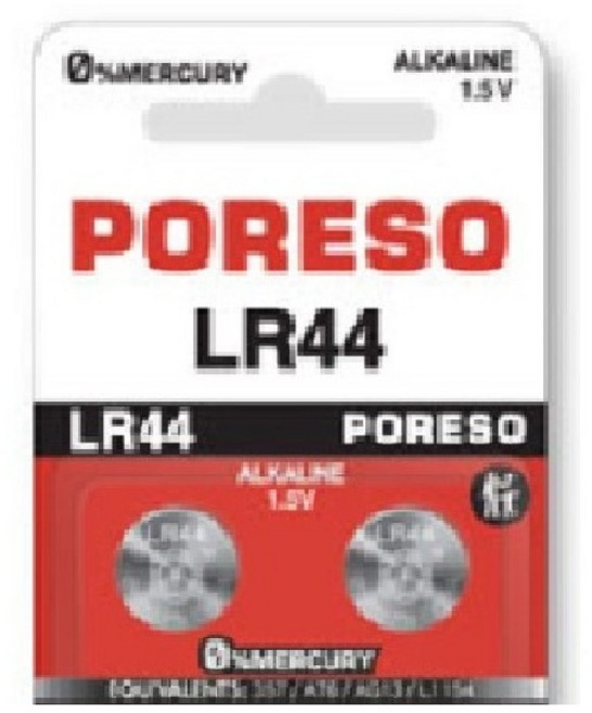 [일반우편배송] 포레소셀 PORESO LR44 알카라인 1.5V 버튼셀 배터리, 1개, 2개입