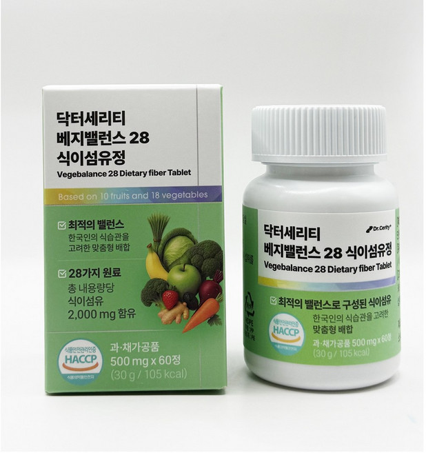 닥터세리티 베지밸런스 28 식이섬유정 2000 저속노화, 1개, 60정