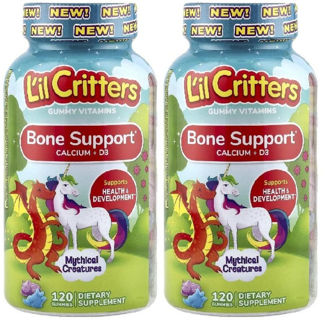 2개 릴크리터스 키즈 칼슘 비타민D3 320IU 구미젤리 240정