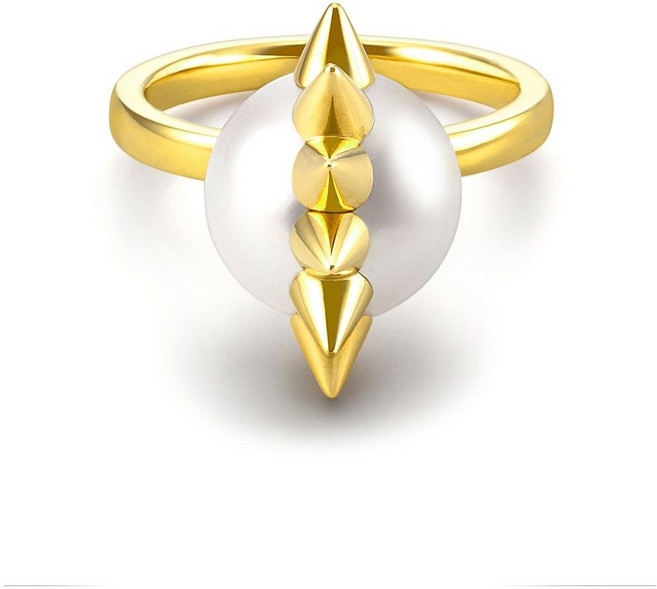 타사키 데인저 스파이크 18K 옐로 골드 펄 링