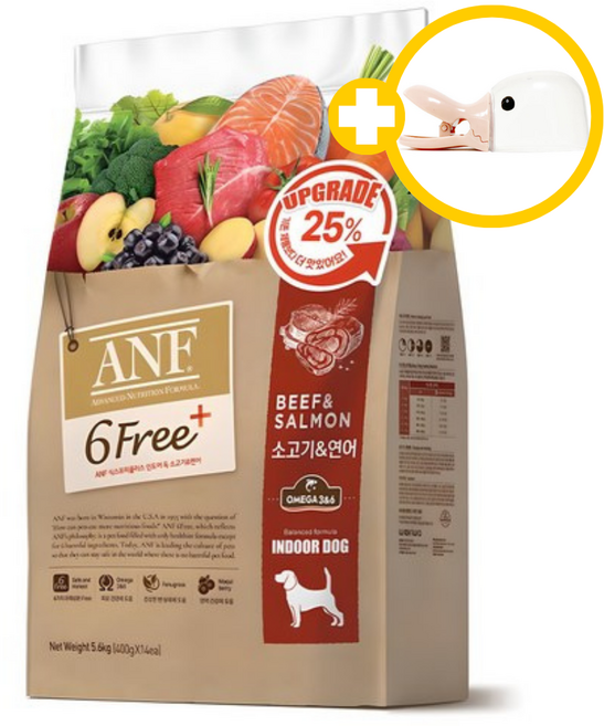 ANF 전연령 독 식스프리 플러스+계량스푼 세트, 5.6kg, 1개, 소+연어