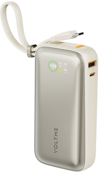 볼트미 하이퍼코어Z 보조배터리 PD PPS 35W 10000mAh CCC 3C 인증 Wh 인쇄 기내반입 케이블 일체형, 샴페인, HP10M